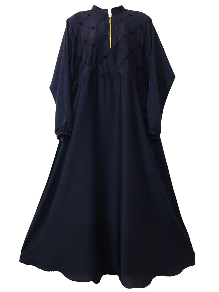 Fancy Nida Abaya (Zipper) - Elegant Abaya for Girls, Stylish Dress for Girls - Khazana-Store