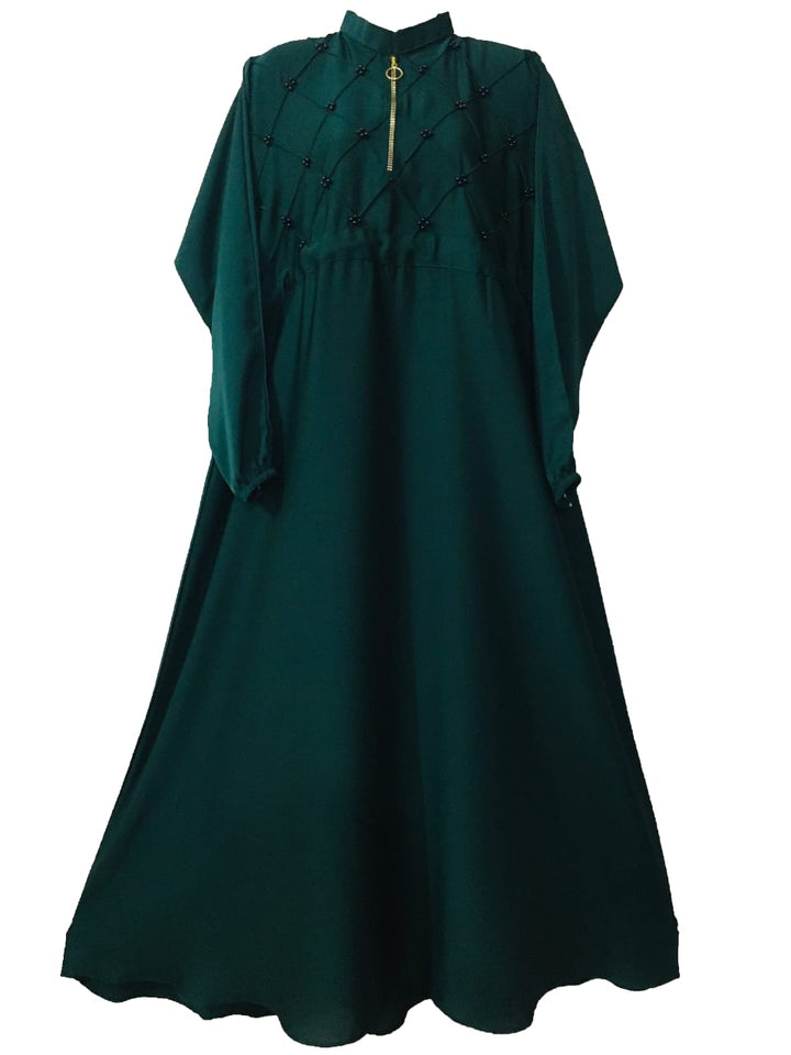 Fancy Nida Abaya (Zipper) - Elegant Abaya for Girls, Stylish Dress for Girls - Khazana-Store