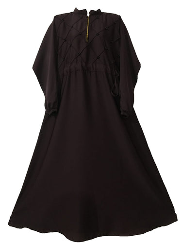 Fancy Nida Abaya (Zipper) - Elegant Abaya for Girls, Stylish Dress for Girls - Khazana-Store